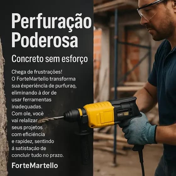 Martelete Perfurador Potente 600W 127V Design Ergonomico Alta Eficiência