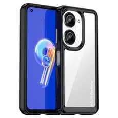 Para ASUS ZenFone 9 10 Caixa ELVEV Crystal Clear Hard PC Back + Capa De Proteção Do Pára-Choque Da Câmera TPU Soft