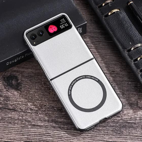 Para Motorola MOTO Razr 40 Ultra, 50 Ultra Caso ELVEV Vintage Couro Do Plutônio Fino À Prova De Choque Capa De Telefone