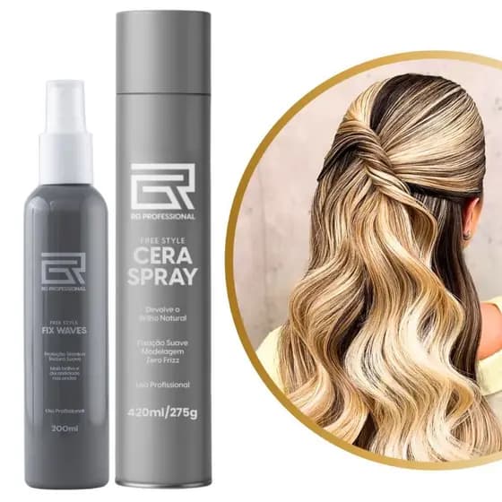Kit Fluido de Babyliss Fix Waves 200ml + Cera Liquida Spray 420ml Rafael Gasparim RG Professional