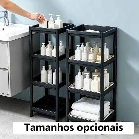 Estante Organizadora 4 Prateleiras - p/ Cozinha Banheiro Quarto - Escolha Tam. Grande ou Pequeno
