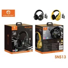 Fone Headset gamer sem fio Bluetooth Com Microfone Com Adaptador Original H'maston SNS13 Luz RGB
