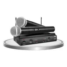 Microfones Sem Fio Duplo Serie Dinâmico Profissional Uhf  UHF Funcao ANTI-Zumbido
