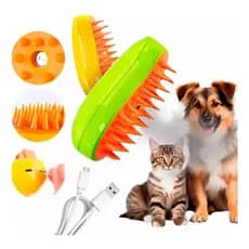 KIT 2 Escova A Vapor Para Gatos Cães 3 Em 1 Escovas Elétricas De Pêlos Pentes De Massagem Animais De Estimação Remoção de pelos Escova Vaporizadora