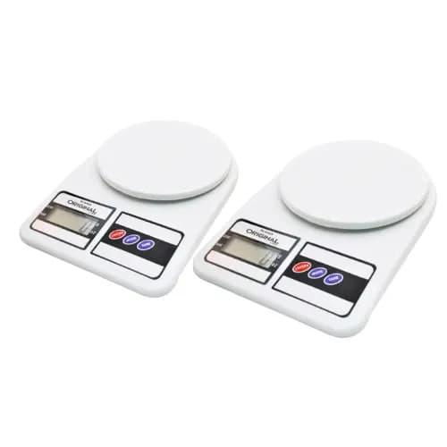 Kit 02 Balança de Alimentos até 10kg Com Visor Digital Cozinha alimentos dieta treino portatil a pilha