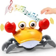 Brinquedo Bebê Carangueijo Caranguejo Pet USB Toca Música Com Sensor Movimento  Estimula Mobilidade