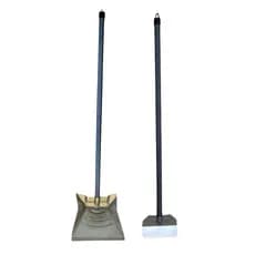 Pá Coletora Lixo Dejetos Multiuso Limpeza Jardim Folhas Metal Metálica Cabo Longo