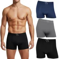 Kit 12 Cuecas Masculinas Homem Boxer Adulto Lisa Sem Costura Microfibra Anatômica Rafa Parize