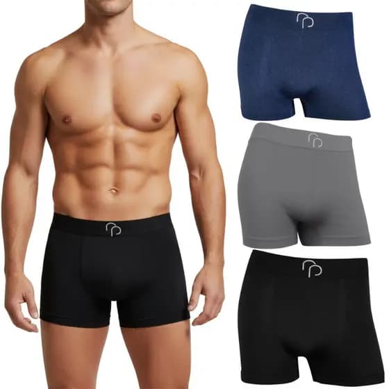 Kit 10 Cuecas Masculinas Homem Boxer Adulto Lisa Sem Costura Microfibra Anatômica Rafa Parize