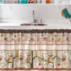 CORTINA PIA ESTAMPADA 1,50 X 0,90 LINDA OXFORD COZINHA C/ BARRADO