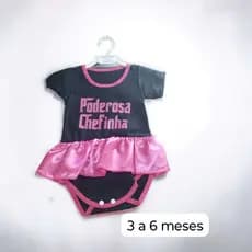 Conjunto Bory Preto Chefinha Linha Baby 3-6 Meses
