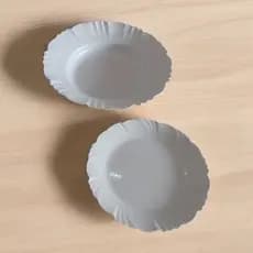 10 Prato Pétala Plástico Branco 5 Sobremesa 17 cm + 5 Fundo 22 cm