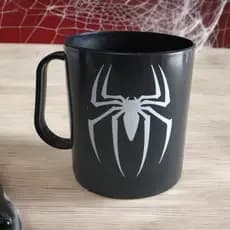5 Caneca Aranha Preta 320 Ml Festa Infantil Lembrancinha