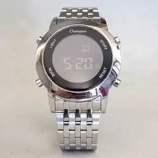 Relogio digital masculino prata Champion Led 38mm CH48091Q