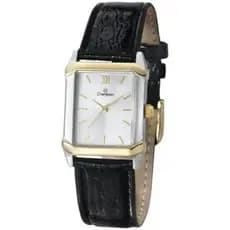 Relógio Champion prata e dourado pulseira de couro unissex CH22751S