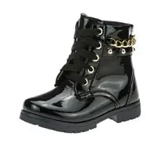 Coturno estiloso corrente bota menina feminino