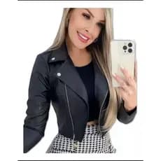Jaqueta feminina courino