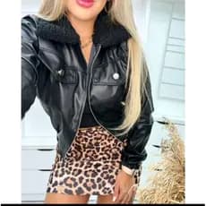 Jaqueta feminina jaqueta Bomber Courino