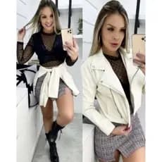 Jaqueta couro jaqueta feminina jaqueta estilosa