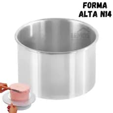 Assadeira Forma Alta N14  Em Aluminio Com 10cm De Altura Para Bolo Torta Redonda