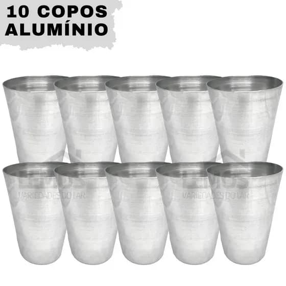 10 Copos De Alumínio Caneca 400ml Festa Bar