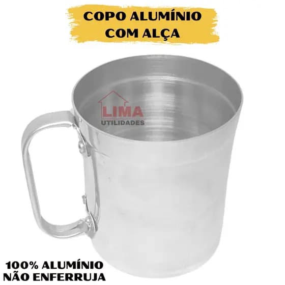 Copo Chopp Com Alça 100% Alumínio Caneca 400ml Festa Bar