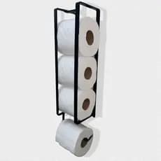 Suporte Porta Papel Higiênico Parede Preto Texturizado
