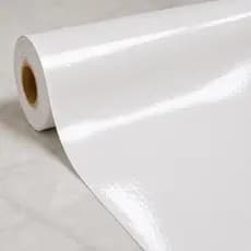Papel De Parede Branco Adesivo Vinílico Brilhante Lavável Para Móveis E Geladeira