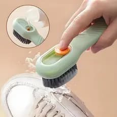 Escova Limpa Sapato Tenis Boné Roupa com Dispenser Reservatorio Sabão Liquido Sabonete