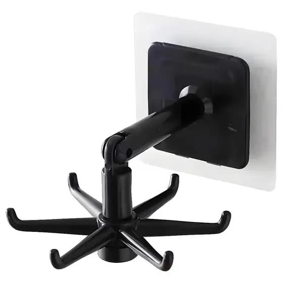 Gancho Rotativo Rotatório para Utensílios Plástico 9x11,5 Cm com Adesivo para Fixação Clink