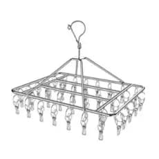 Varal 40 Clips com branco Prendedores Apartamento Roupa Retângulo Inox