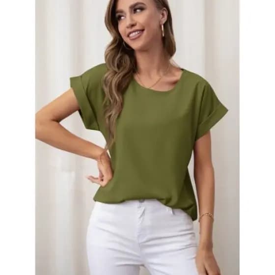 Blusa T-shirt Feminia Camiseta Basica Manga Japonesa Lisa Casual Manga Asa Morcego