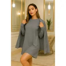 Vestido Manga Longa de Inverno Feminino Soltinho frio manga comprida larguinho solto outono 2025 de festa