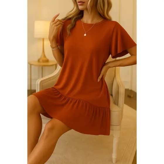 Vestido Casual Uma Maria Manga De Borboleta Com Babado Franzida Verão Solto Evangélicos Preto Midi vestido festa babado