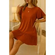 Vestido Casual Uma Maria Manga De Borboleta Com Babado Franzida Verão Solto Evangélicos Preto Midi vestido festa babado