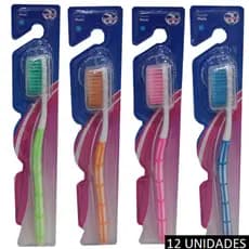 Kit Escova de Dente Macia Adulto Pacote 12 Unidades