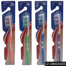 Kit Escova de Dente Média Adulto Pacote 12 Unidades