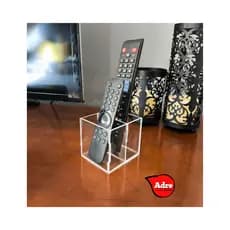 Porta Controle remoto Duplo Acrilico transparente suporte Mesa