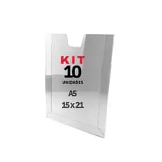 10 Display Parede Acrílico 15X21 A5 Parede Porta Quadro Aviso PETG Empresas RH Industrias Folders