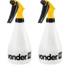 Kit com 2 Borrifador Manual Pulverizador Vonder 500ml Regulável em Spray Jato ou Névoa Jardim e Estética Automotiva