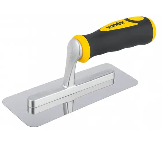 Desempenadeira em Aço Inox Retangular Lisa 20 cm com Cabo Emborrachado - Vonder