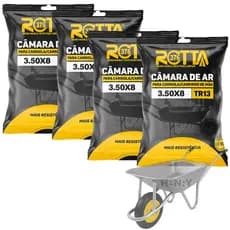 Kit 4 Câmaras de Ar Para Carrinho de Mão 3.25-8 3.50-8 4.00-8 Tr13 Reforçada