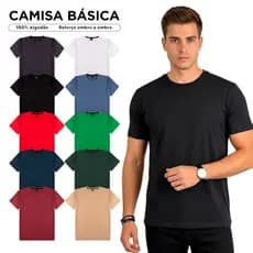 Kit 4 Camisetas Básicas Masculina 100% Algodão Cores Tendência Reforço Ombro a Ombro - Moda Casual