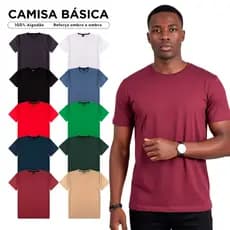 Kit 4 Camisetas Básicas Masculina 100% Algodão Reforço Ombro a Ombro - Camiseta Masculina