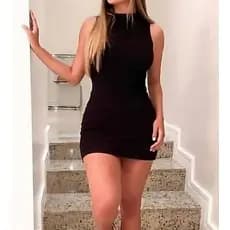 Vestido curto  feminina promoção  malha canelado GOLA  alta  míni manga cavado colado