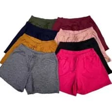 kit 2 short feminino curto canelado casual soltinho