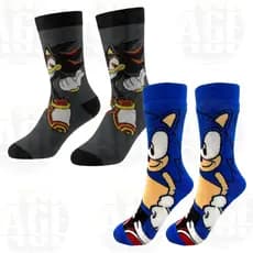 Meia De Algodão Infantil Personalizada Meninos Sonic Cano Alto 23-33