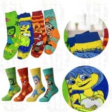 Kit 4 Meias Estampadas Cano alto Meninas e Meninos Divertidamente Meia de Algodão 23-33