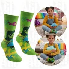 Meia Divertida Para Meninas Meias Cano Alto Divertidamente Nojinho Meia Algodão 23-33