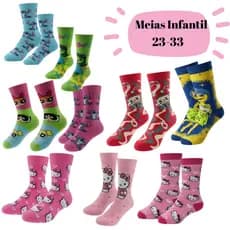 Meias Infantil Meninas Personalizadas Meia Algodão Garotas 23-33
